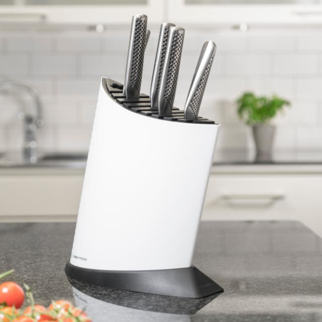 Knivblock 9+1 vitt