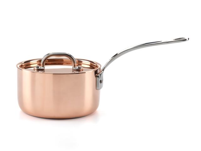 Kastrull i koppar med lock 1,5 l