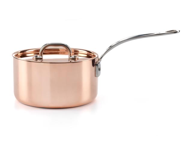 Kastrull i koppar med lock 2 l
