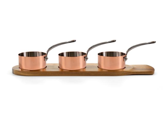 Minikastrullset i 3 delar i koppar 9 cm