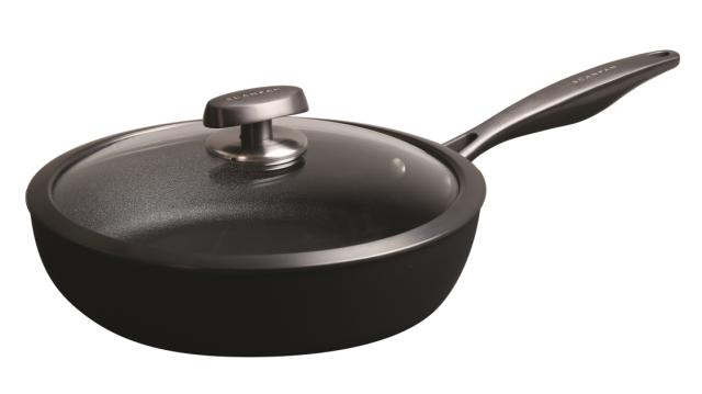 Traktörpanna med lock 28 cm